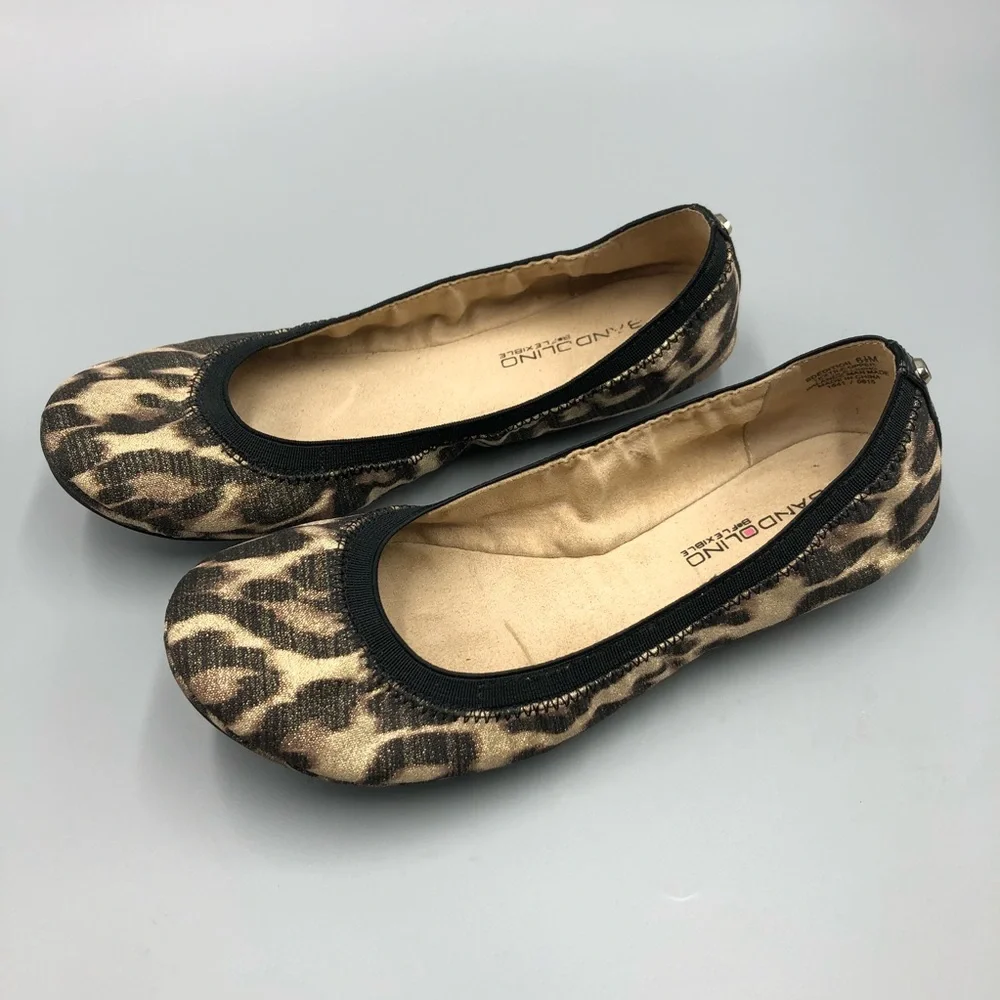 Bandolino Ballet Flats Size 6 1/2 Fabric Animal Print - Picture 2 of 7